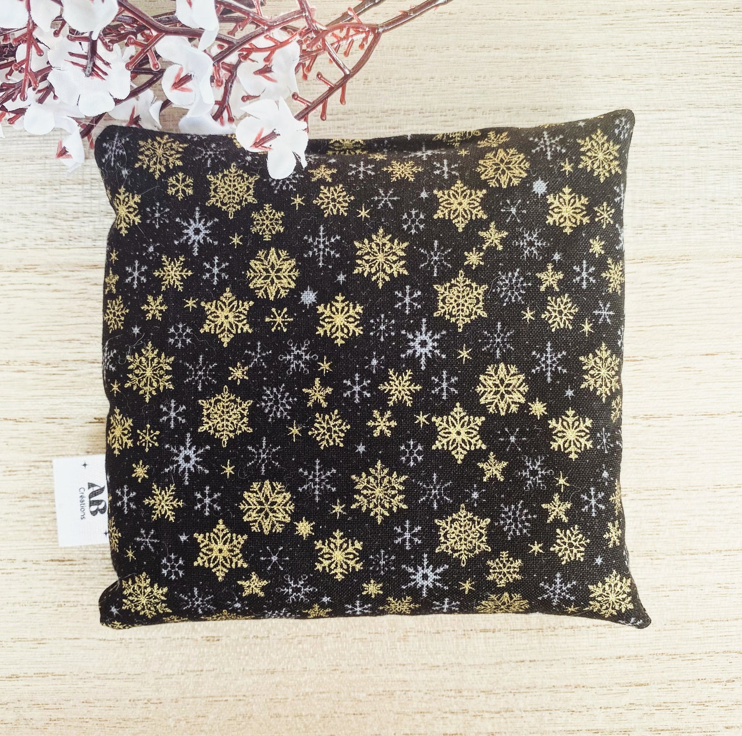 Petite bouillotte sèche aux grains de riz (collection Noël)