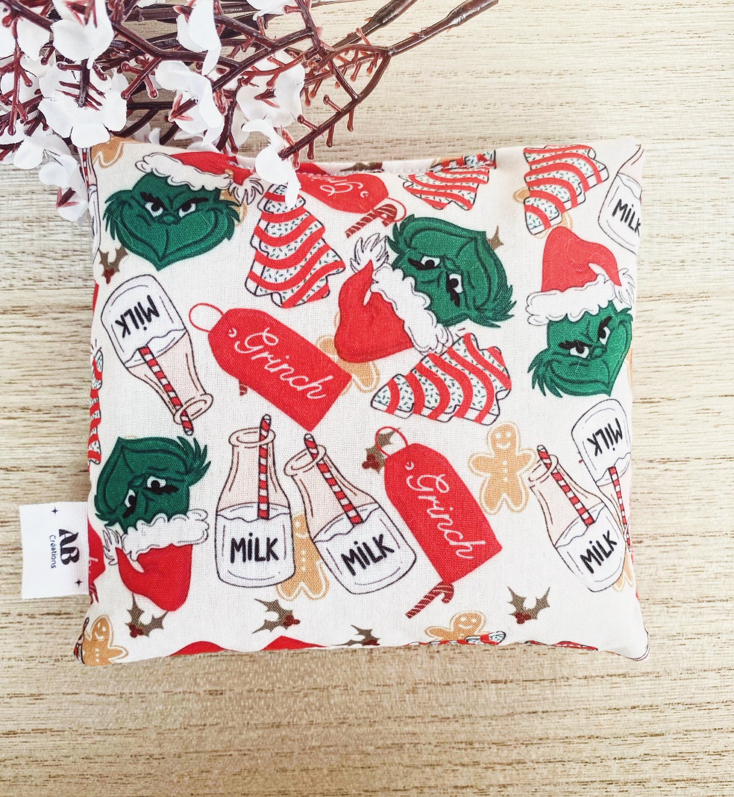 Petite bouillotte sèche aux grains de riz (collection Noël)