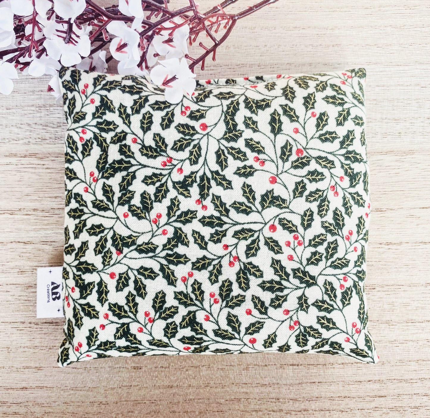 Petite bouillotte sèche aux grains de riz (collection Noël)