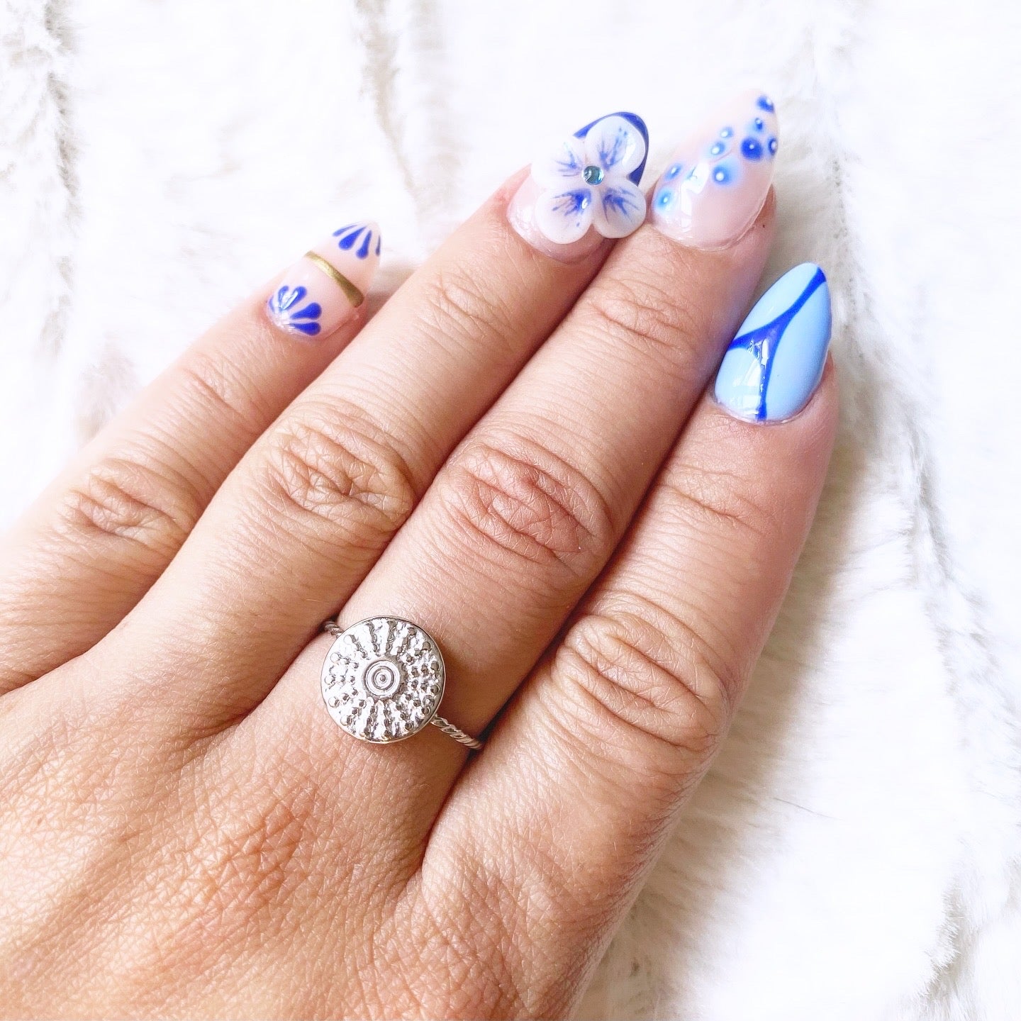 Bague réglable en acier inoxydable argenté