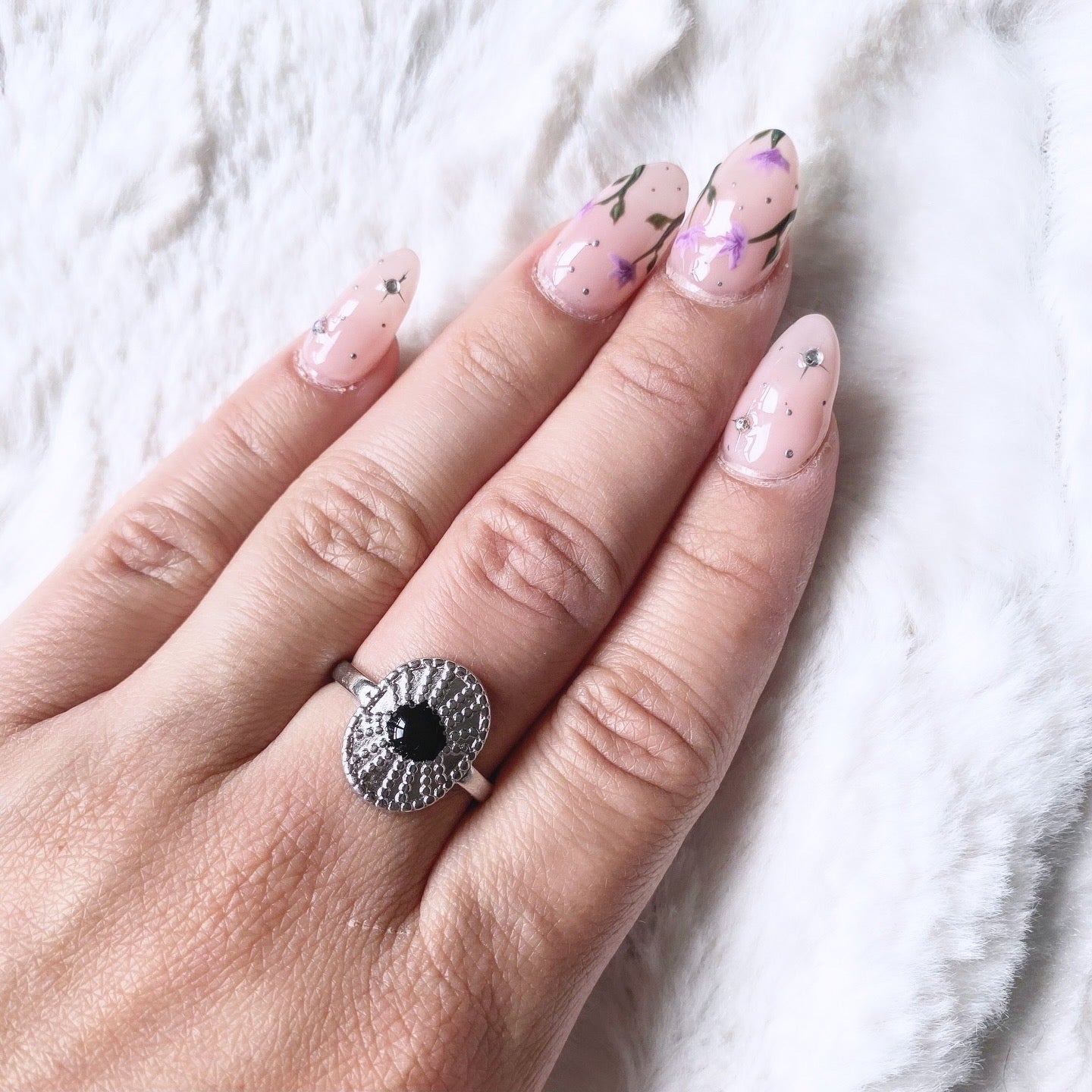 Bague réglable en acier inoxydable argenté