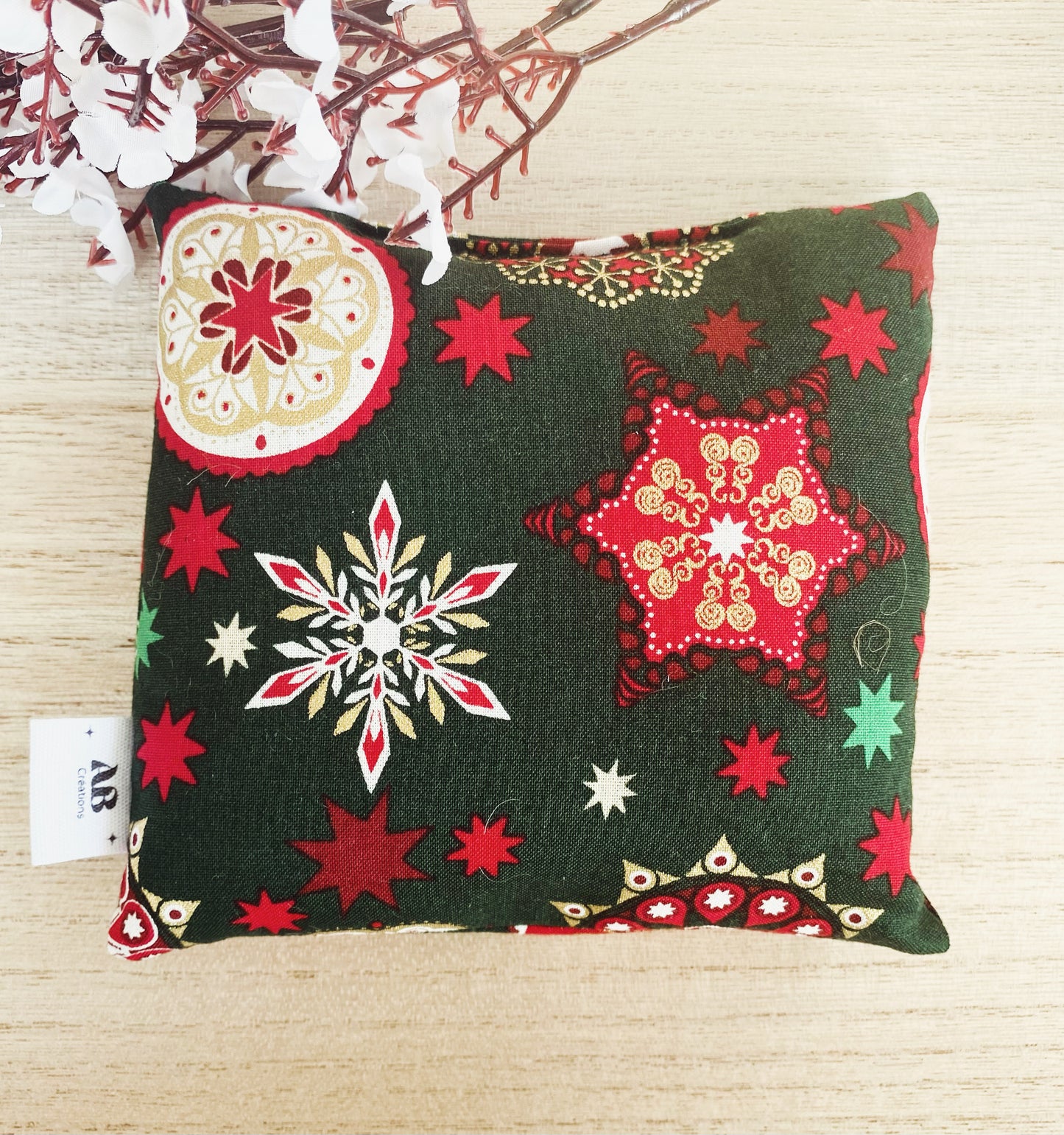Petite bouillotte sèche aux grains de riz (collection Noël)