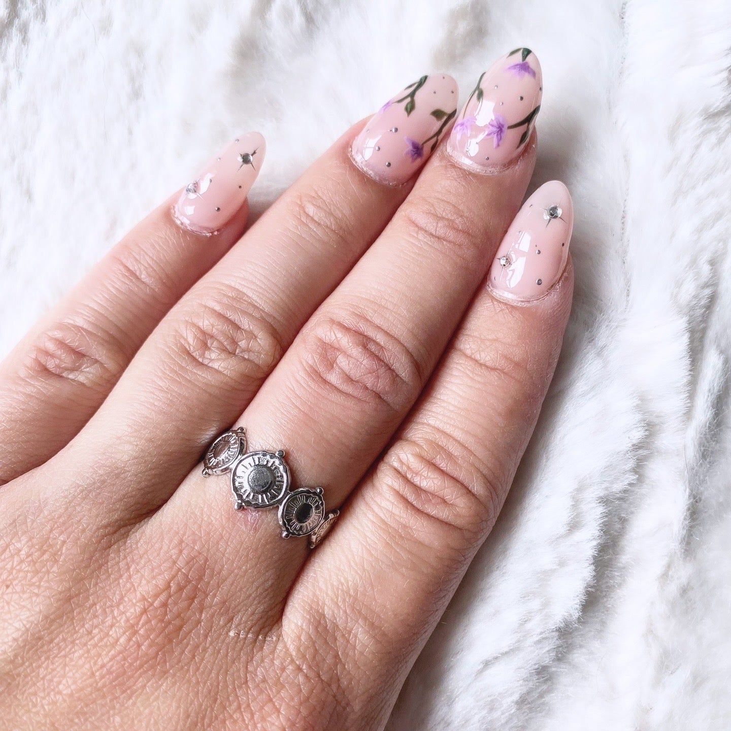 Bague réglable en acier inoxydable argenté