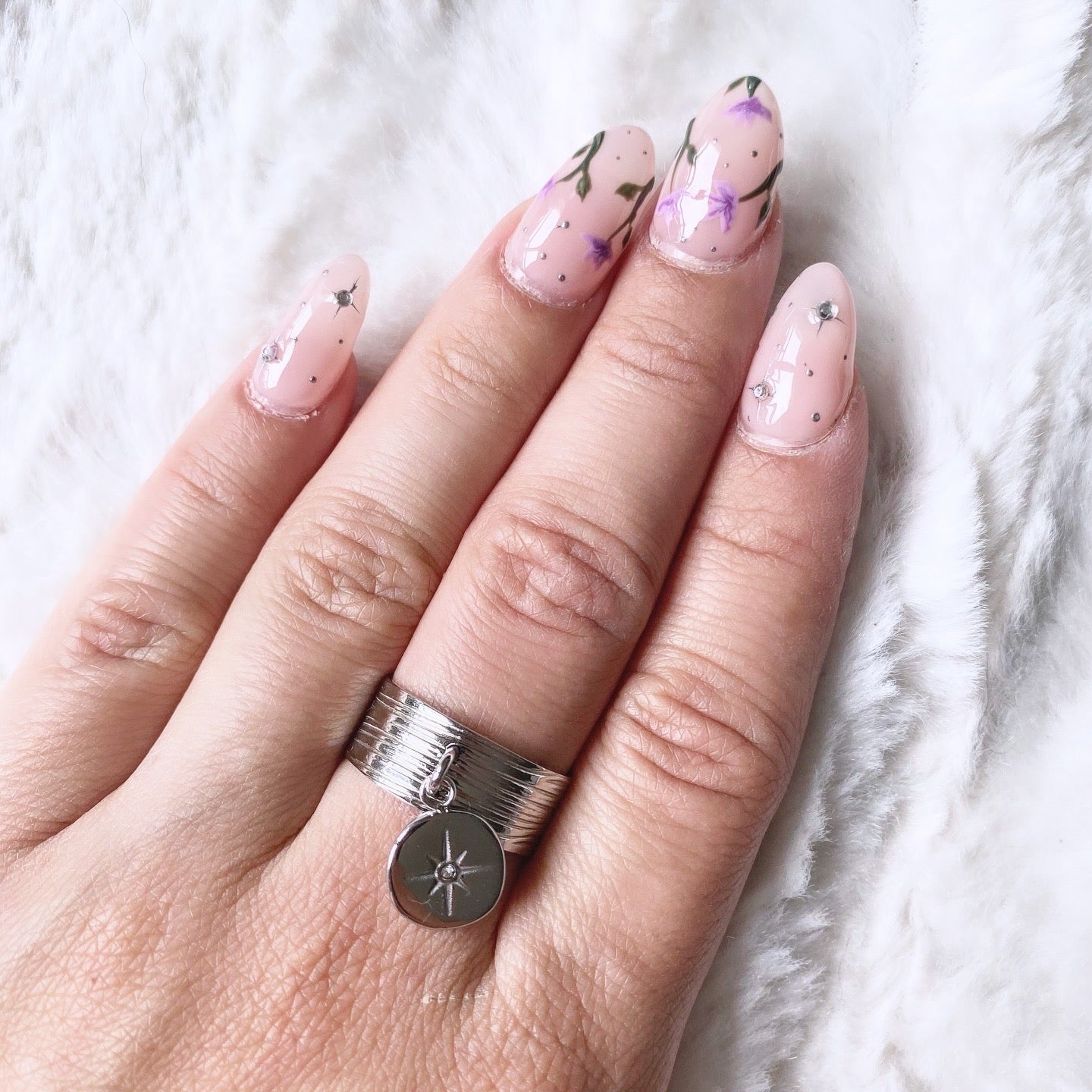 Bague réglable en acier inoxydable argenté