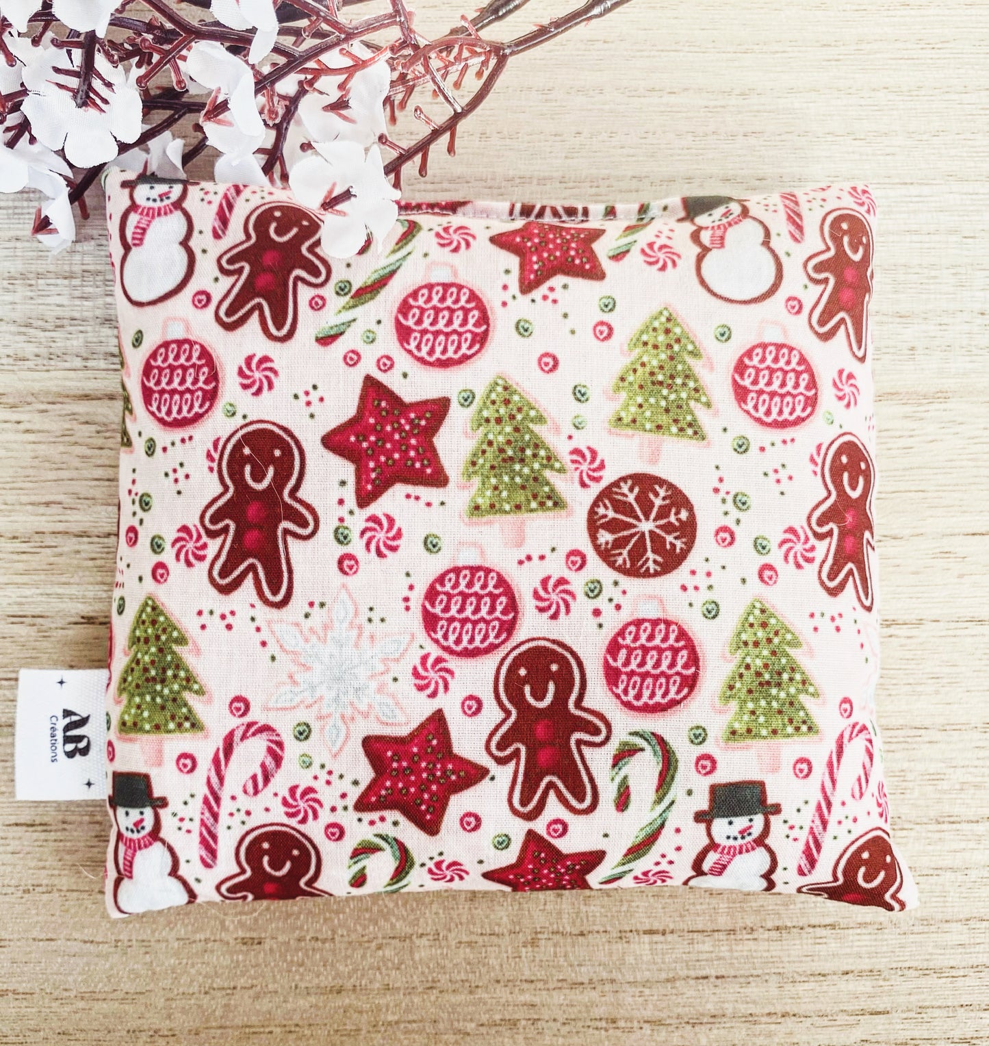 Petite bouillotte sèche aux grains de riz (collection Noël)