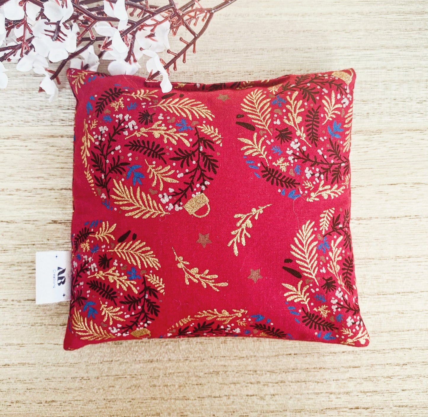 Petite bouillotte sèche aux grains de riz (collection Noël)