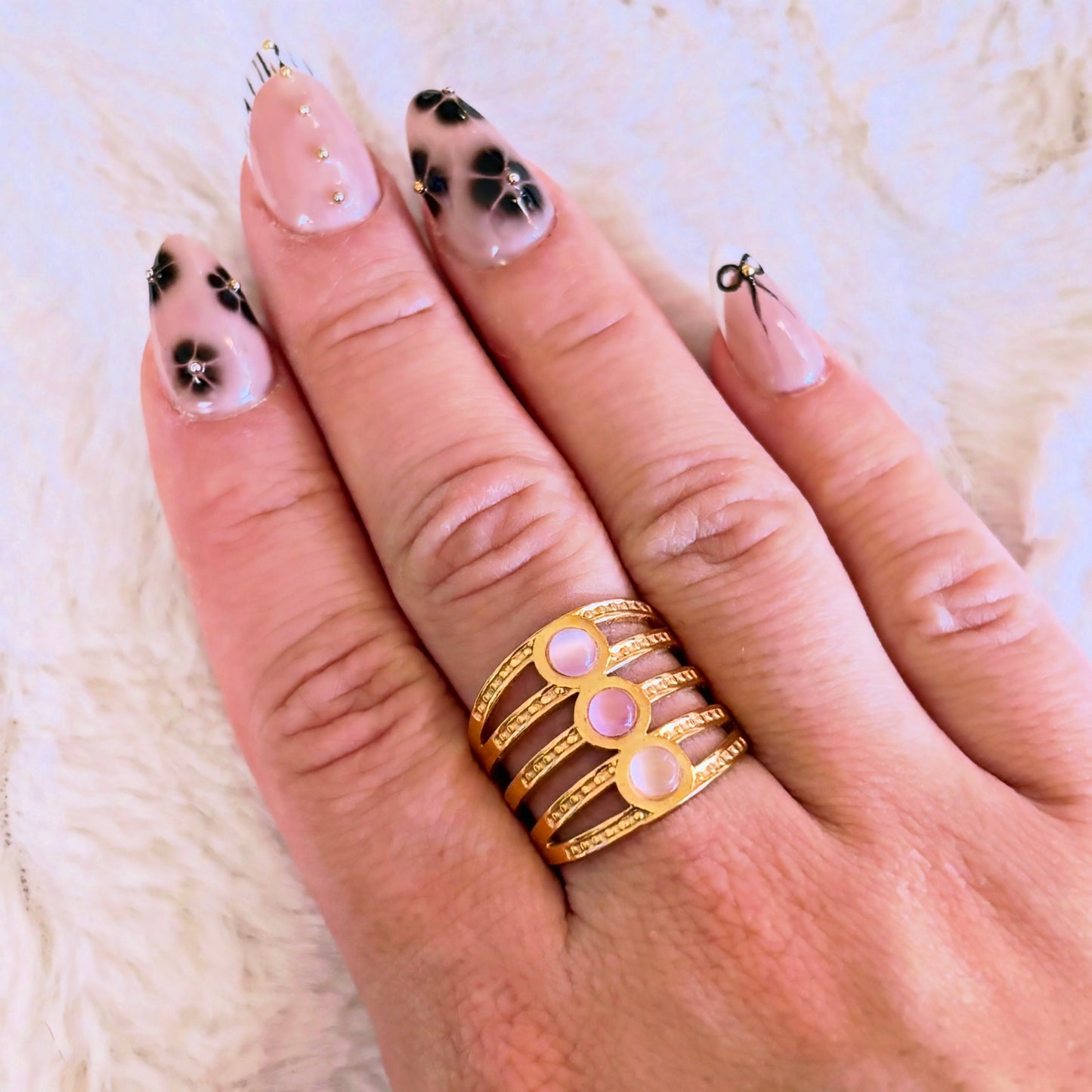 Bague réglable en acier inoxydable doré