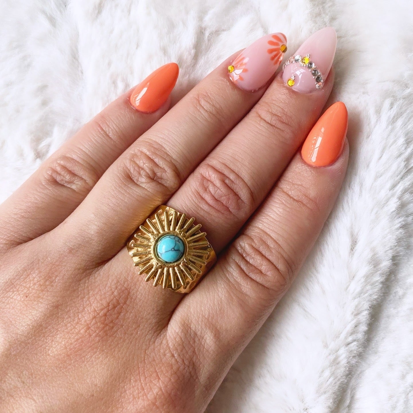 Bague réglable en acier inoxydable doré