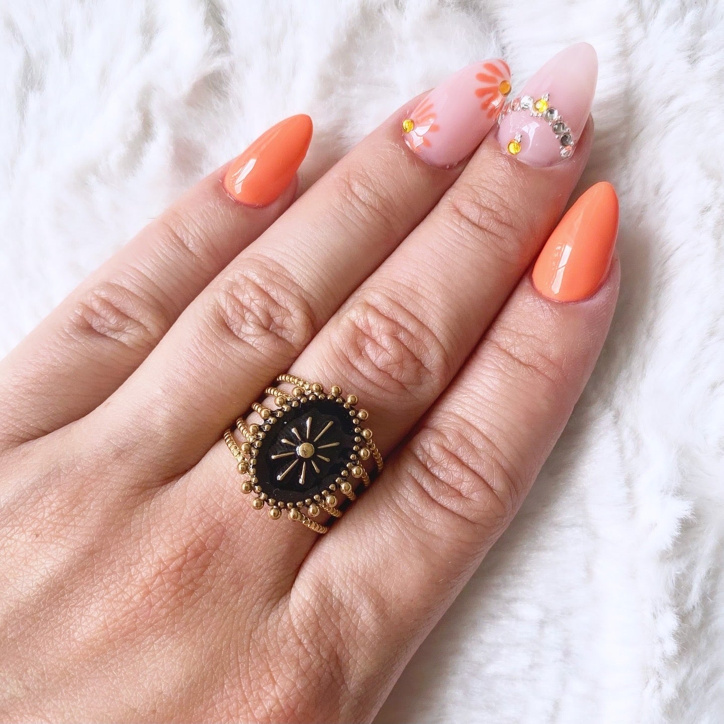 Bague réglable en acier inoxydable doré