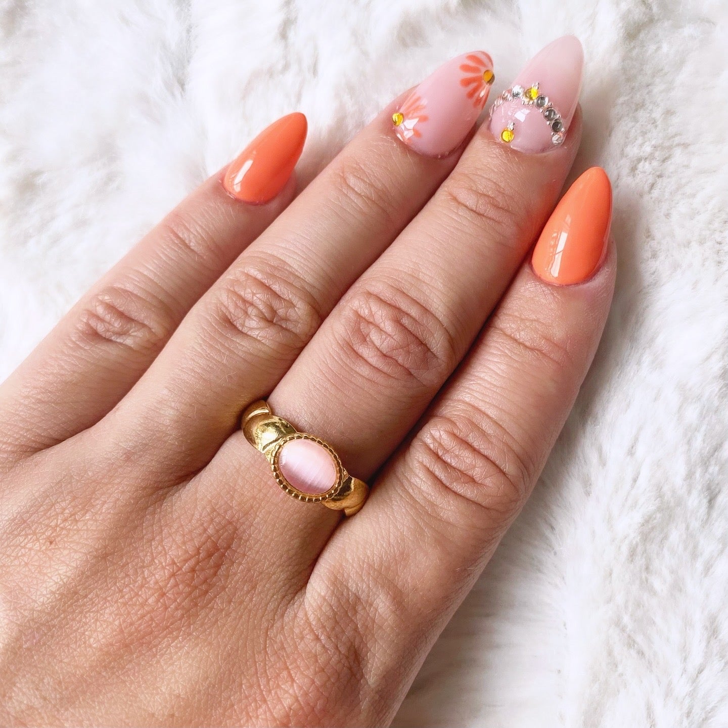 Bague réglable en acier inoxydable doré