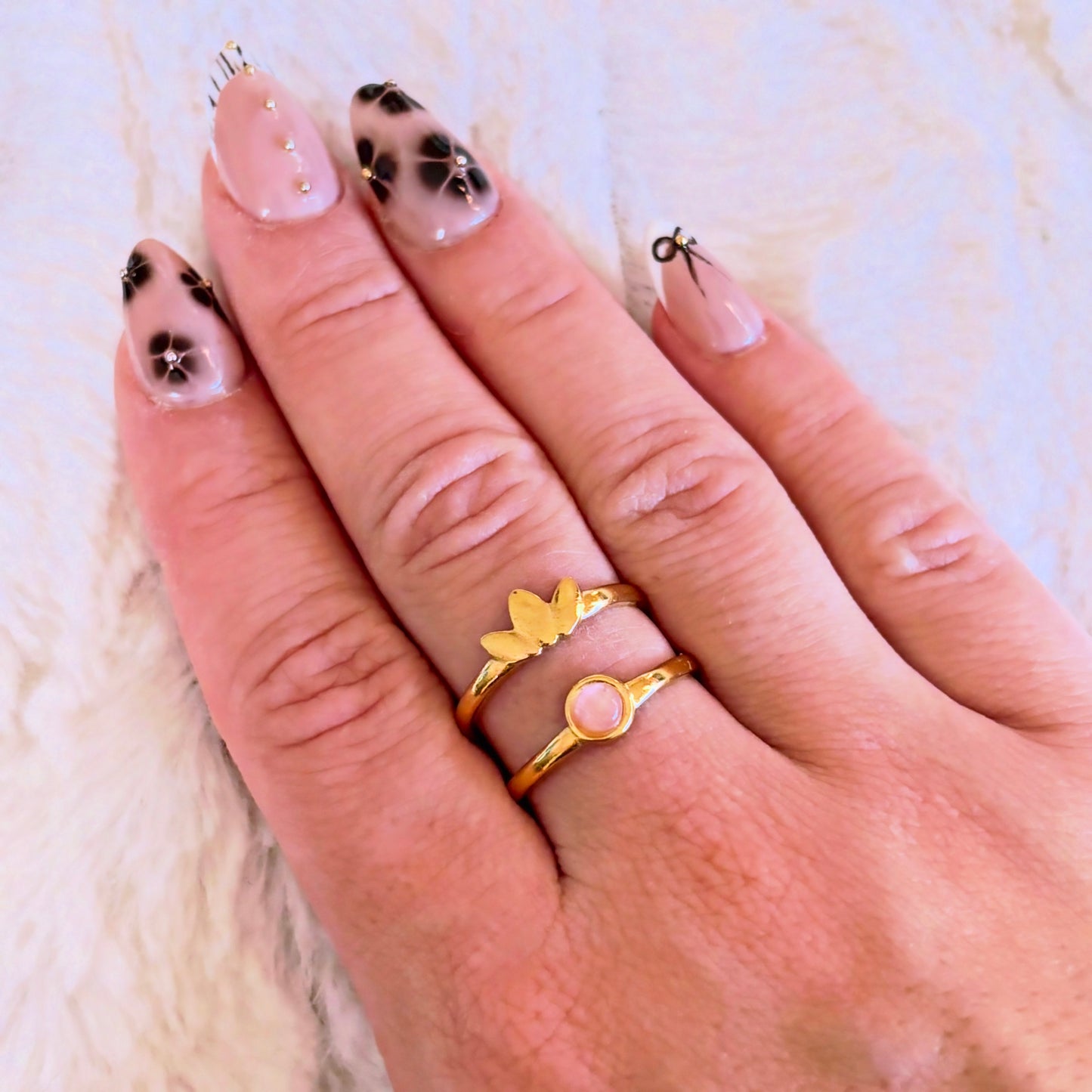 Bague réglable en acier inoxydable doré