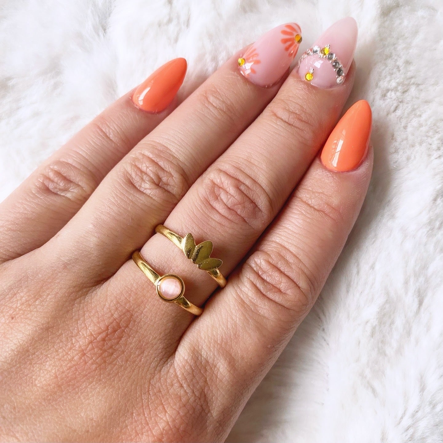 Bague réglable en acier inoxydable doré