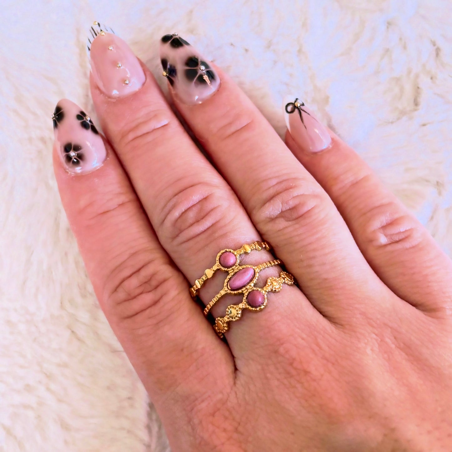 Bague réglable en acier inoxydable doré