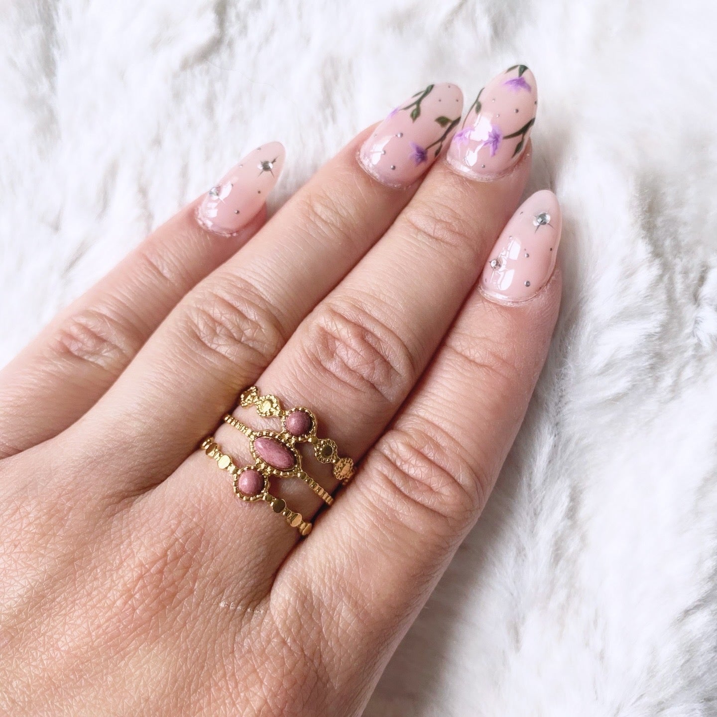 Bague réglable en acier inoxydable doré