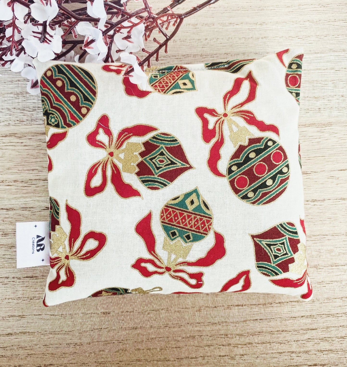 Petite bouillotte sèche aux grains de riz (collection Noël)