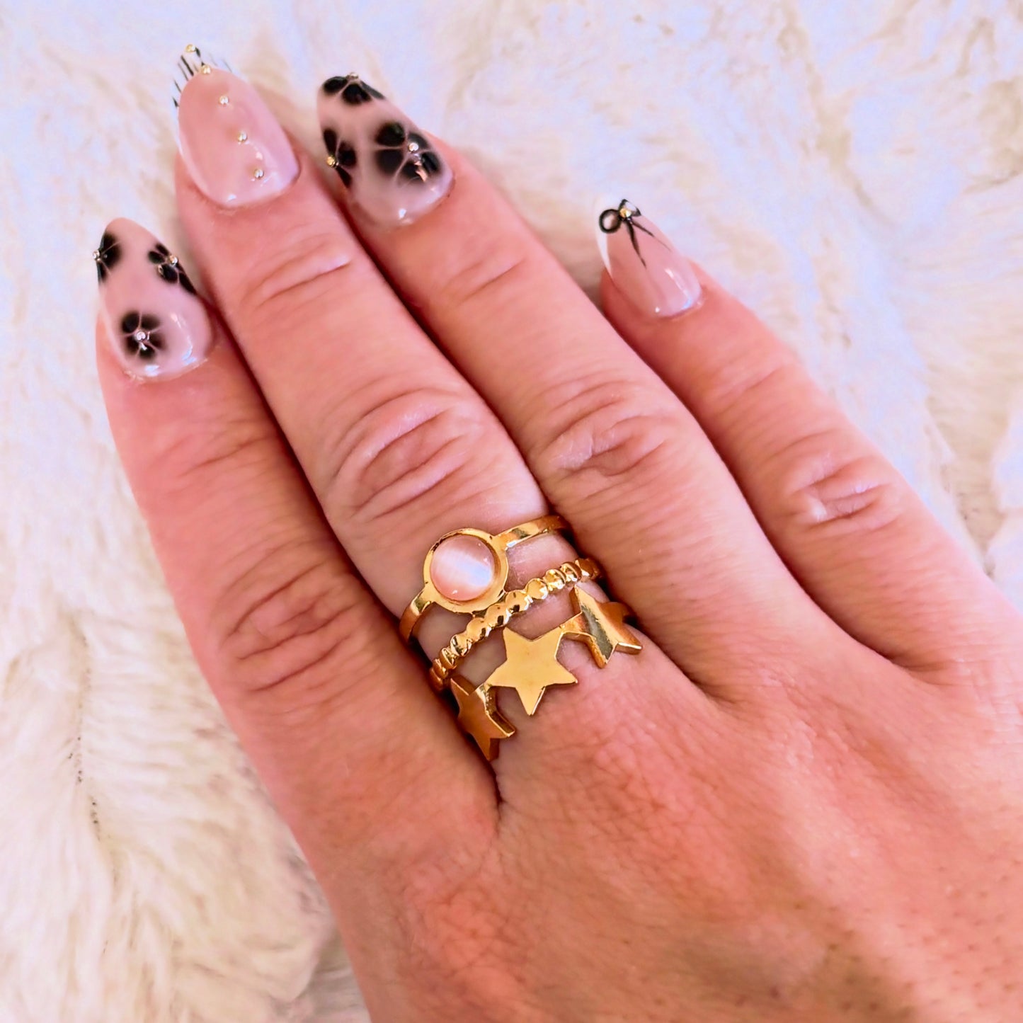 Bague réglable en acier inoxydable doré