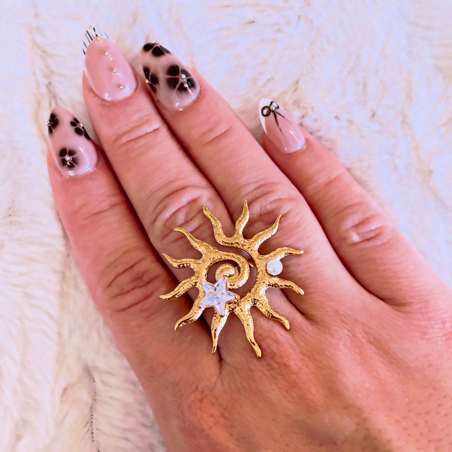 Bague réglable en acier inoxydable doré