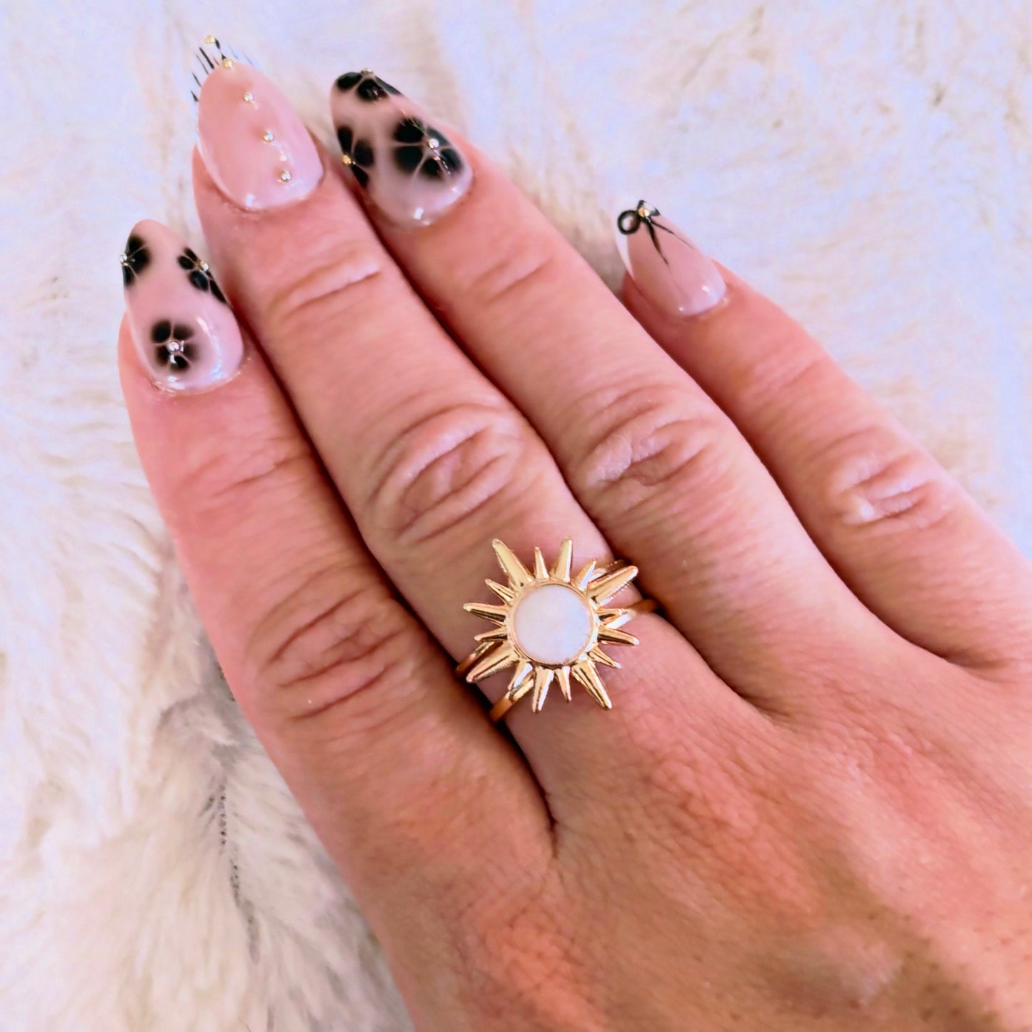 Bague réglable en acier inoxydable doré