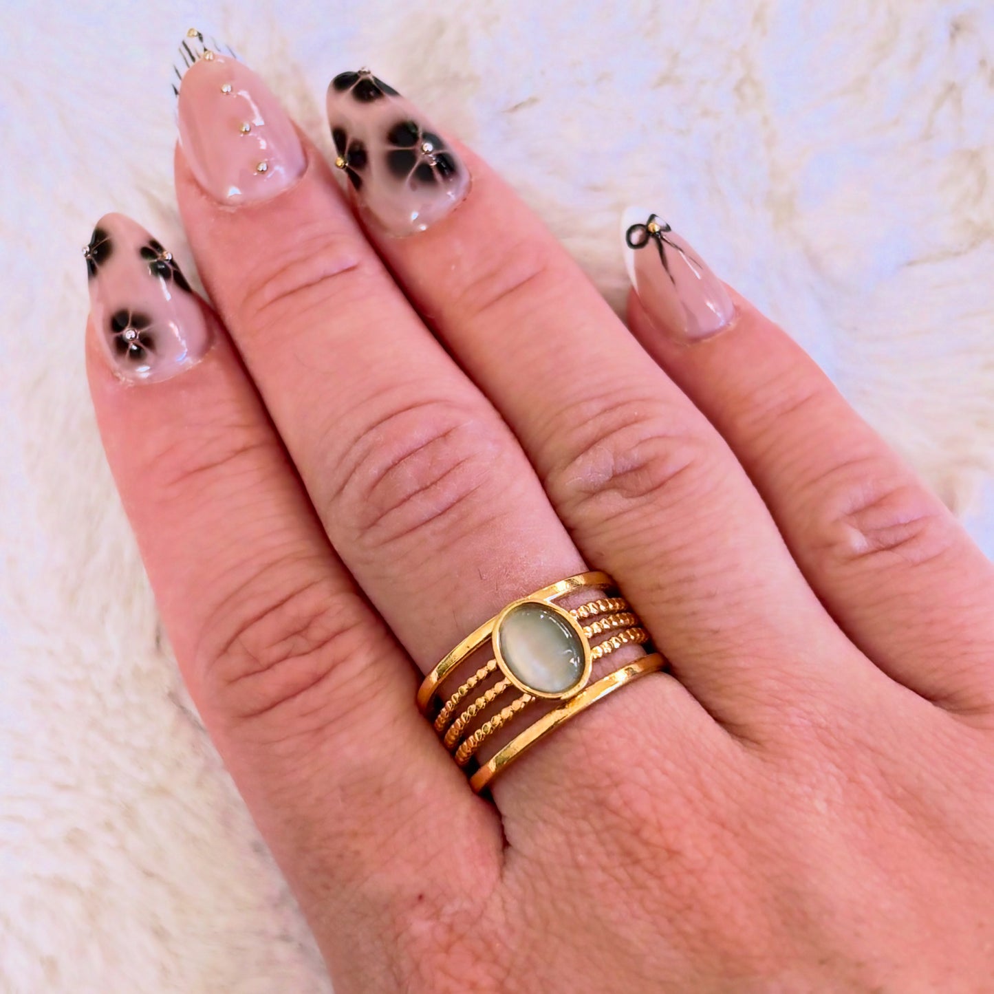 Bague réglable en acier inoxydable doré