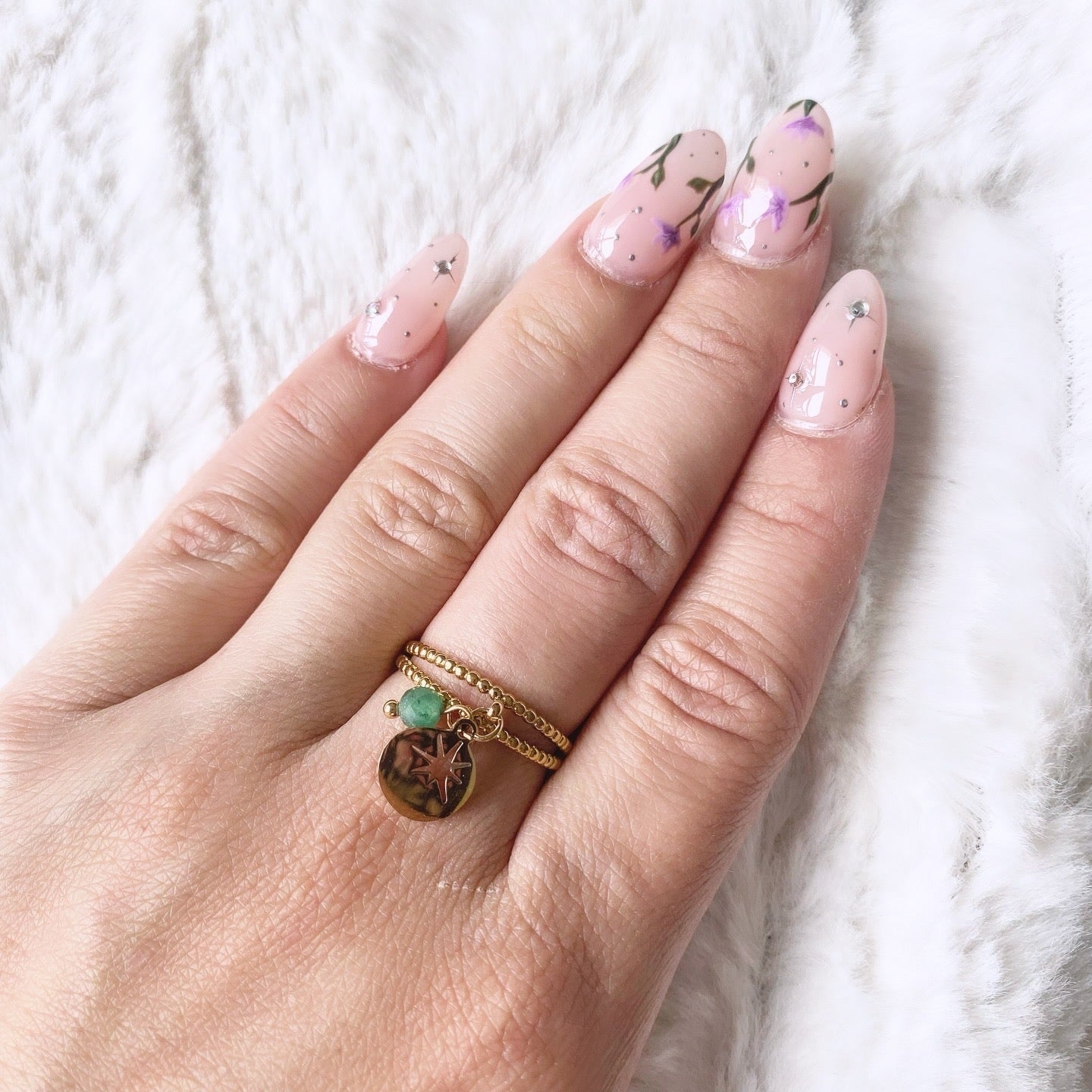Bague réglable en acier inoxydable doré