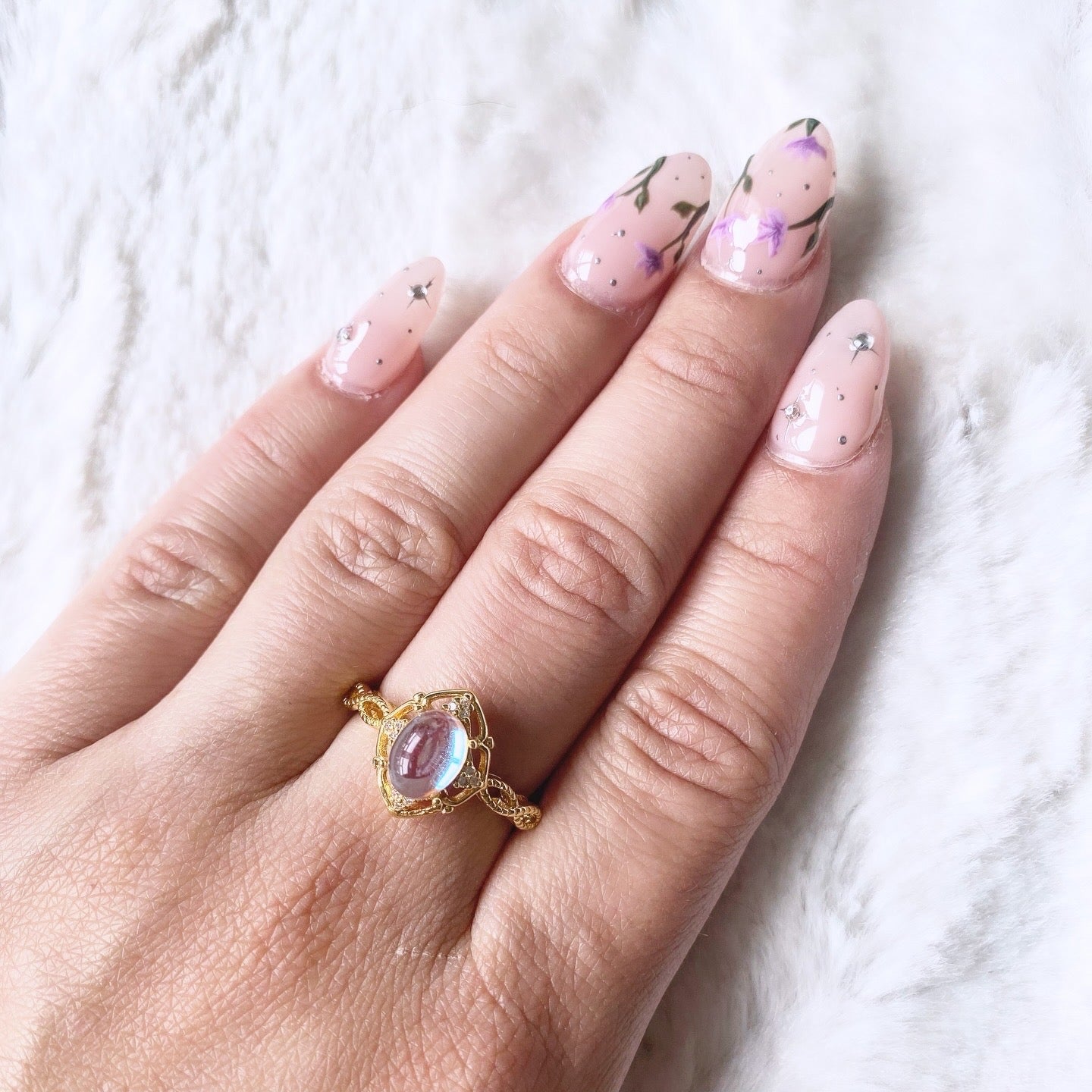 Bague réglable en acier inoxydable doré