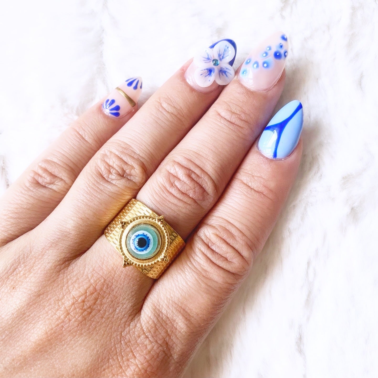 Bague réglable en acier inoxydable doré