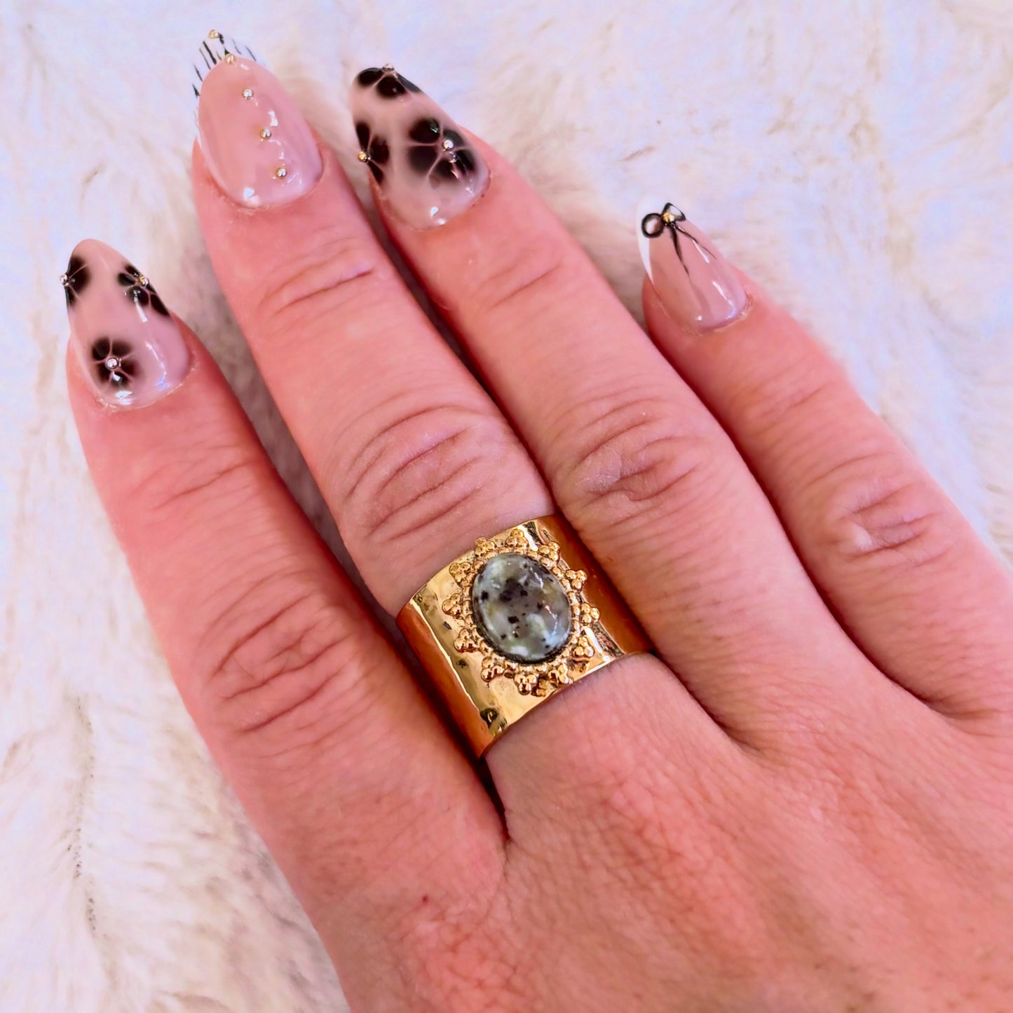 Bague réglable en acier inoxydable doré