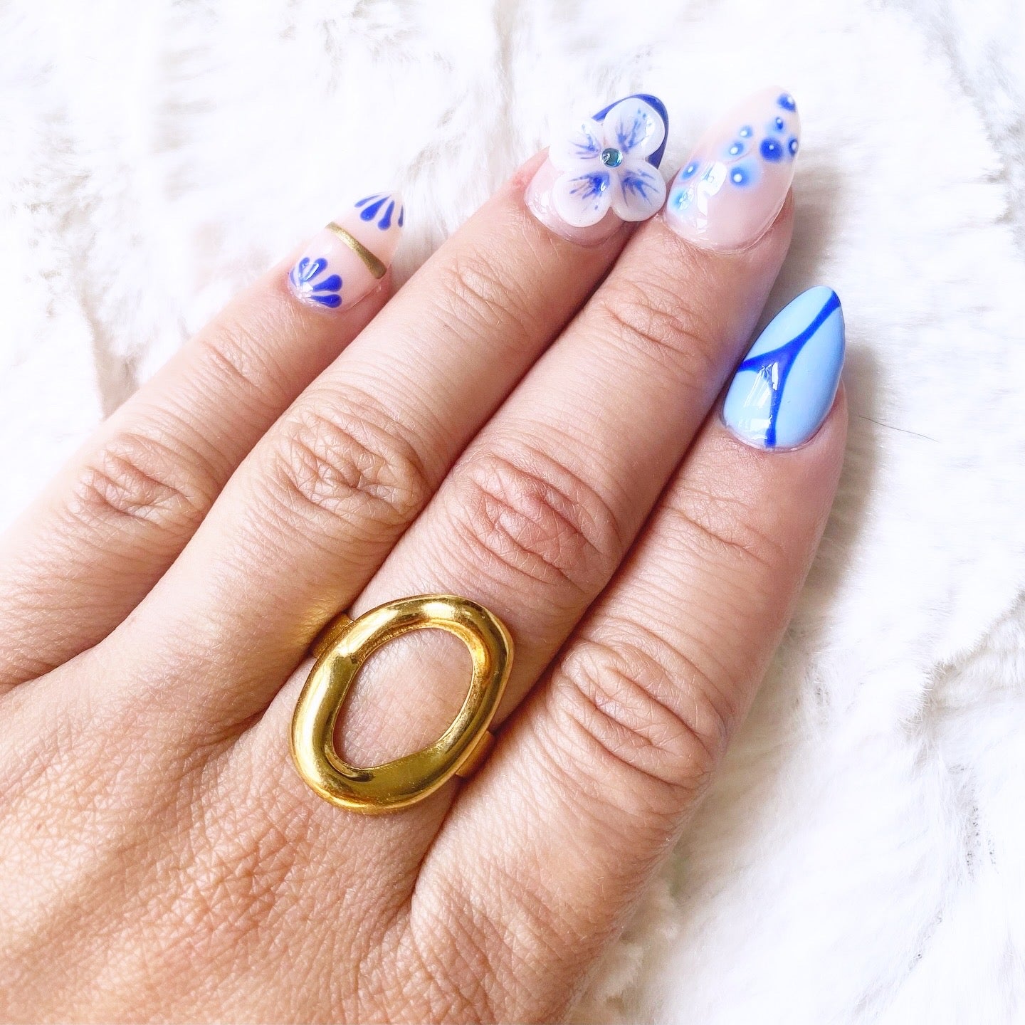 Bague réglable en acier inoxydable doré