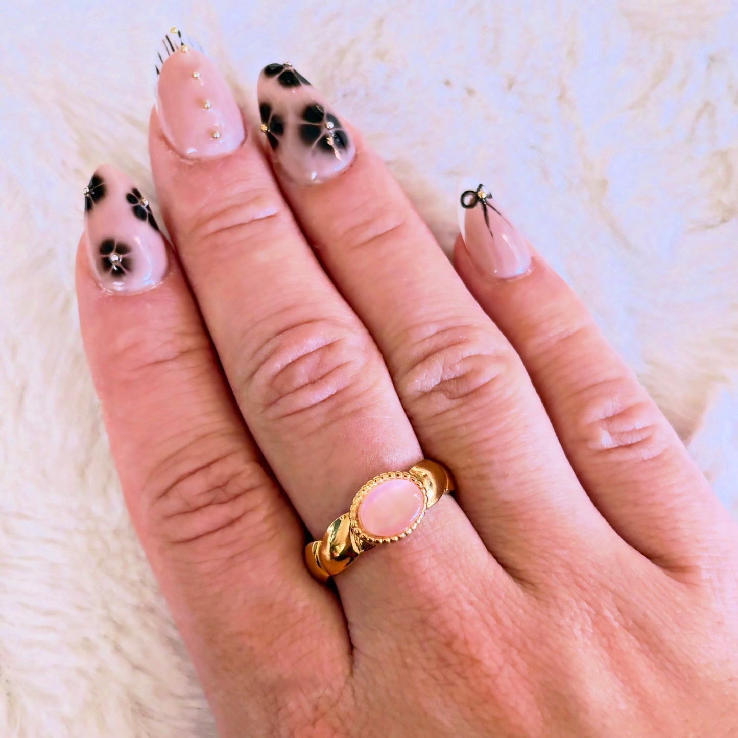 Bague réglable en acier inoxydable doré