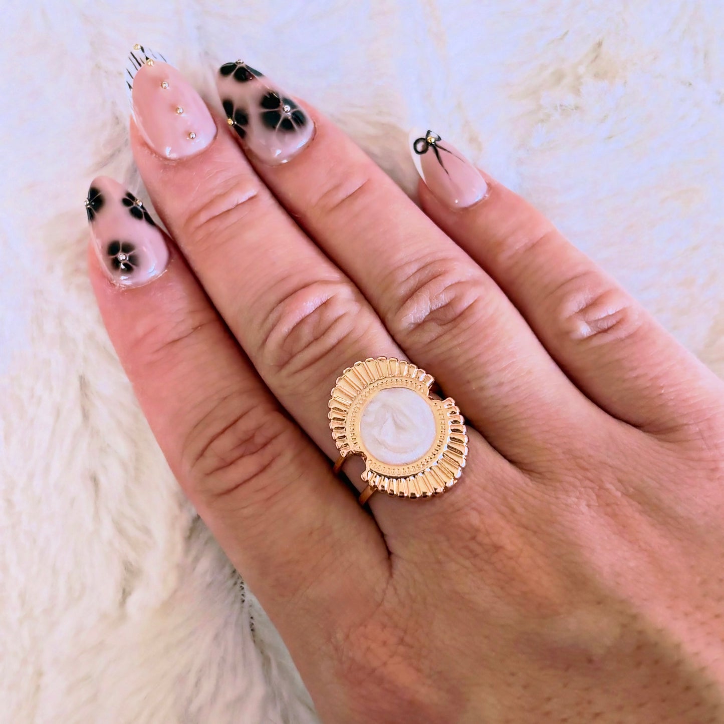 Bague réglable en acier inoxydable doré