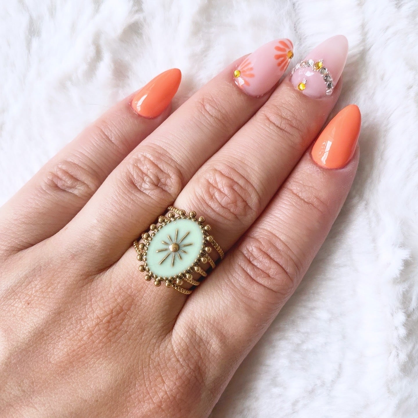 Bague réglable en acier inoxydable doré