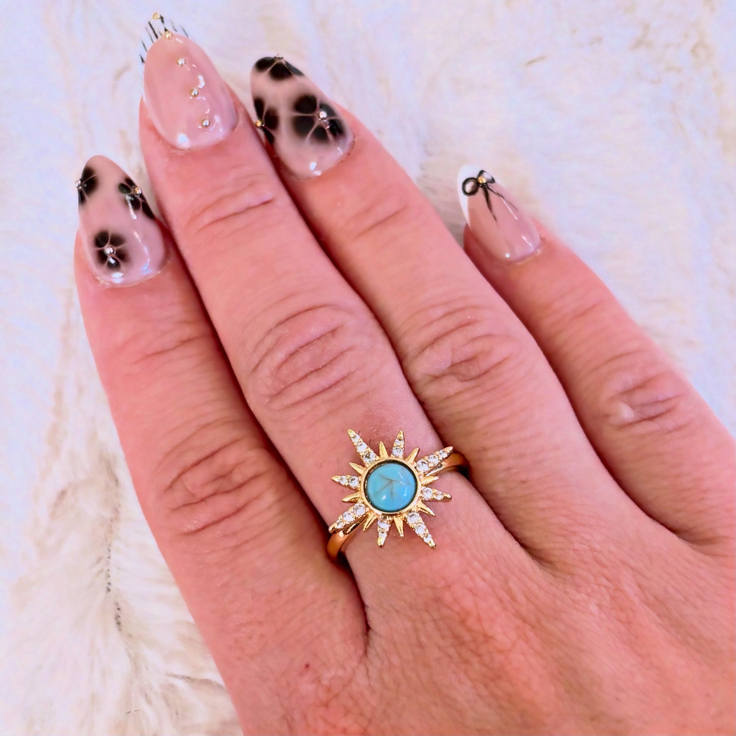 Bague réglable en acier inoxydable doré