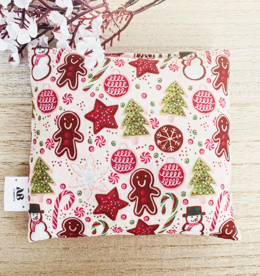 Petite bouillotte sèche aux grains de riz (collection Noël)