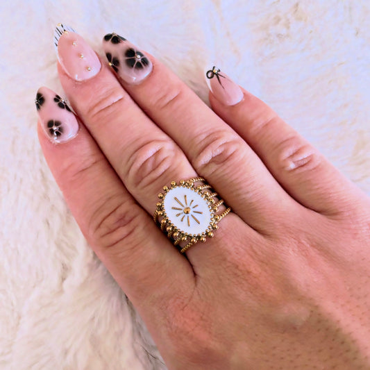 Bague réglable en acier inoxydable doré