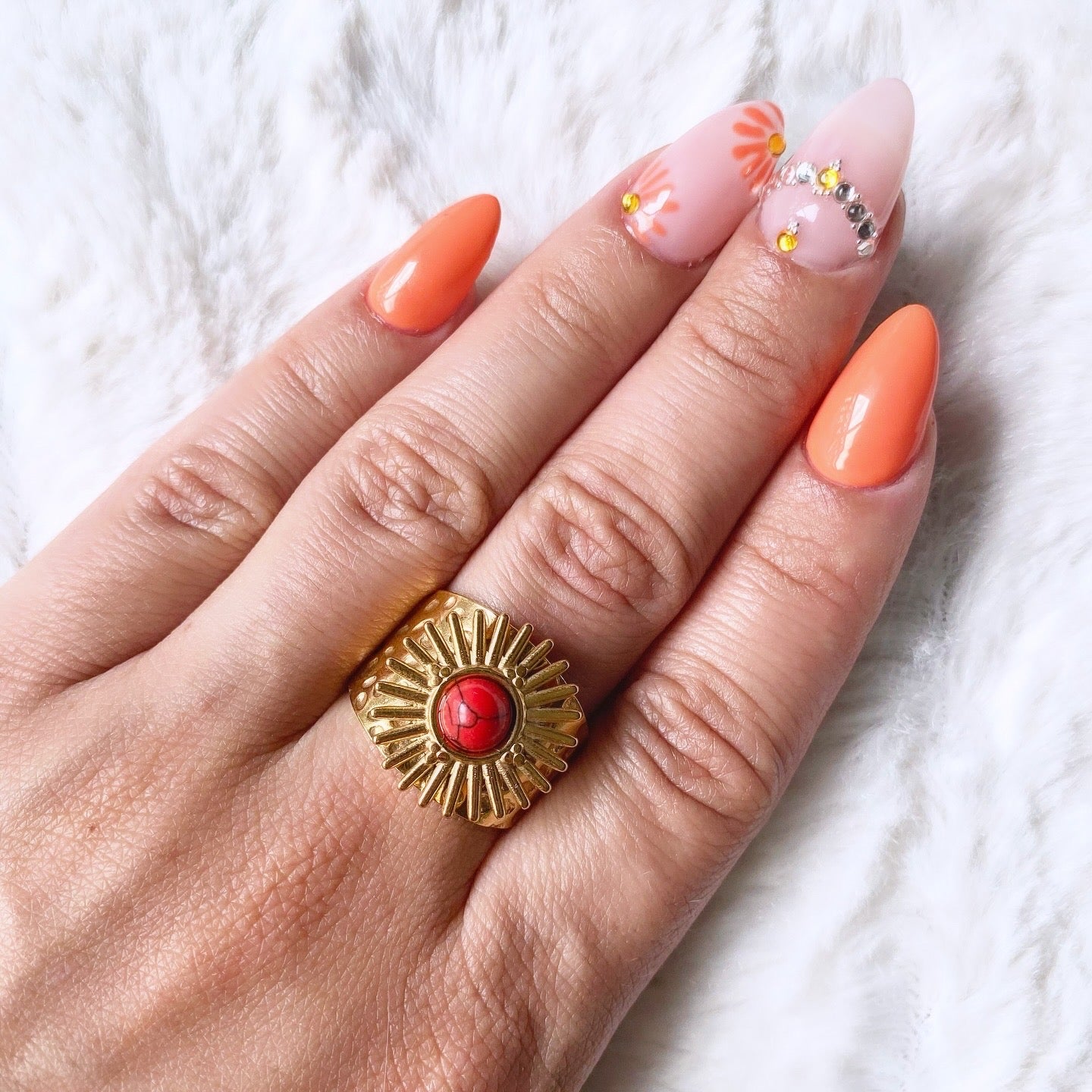 Bague réglable en acier inoxydable doré